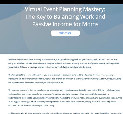 Virtual Event Planning